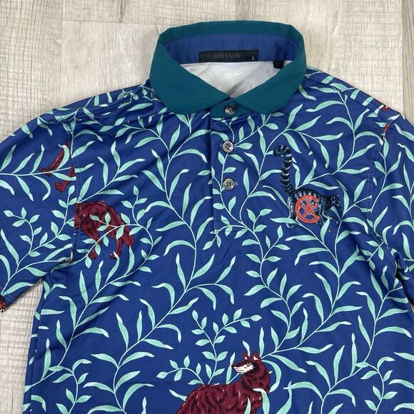 Greyson Golf Youth Tiger Floral AOP Print Polo Youth Size Large EUC I - Picture 4 of 9